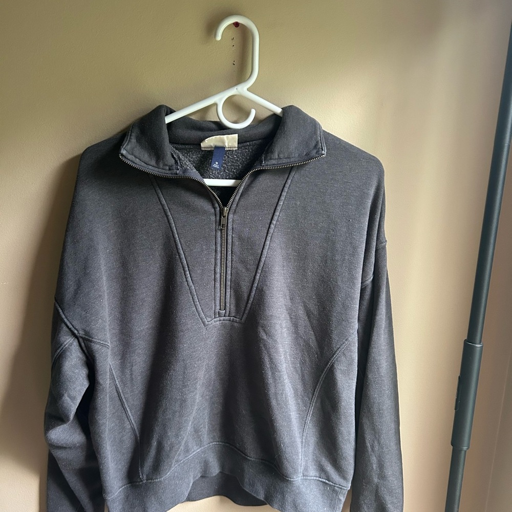 Women’s Gray Half-Zip Sweater